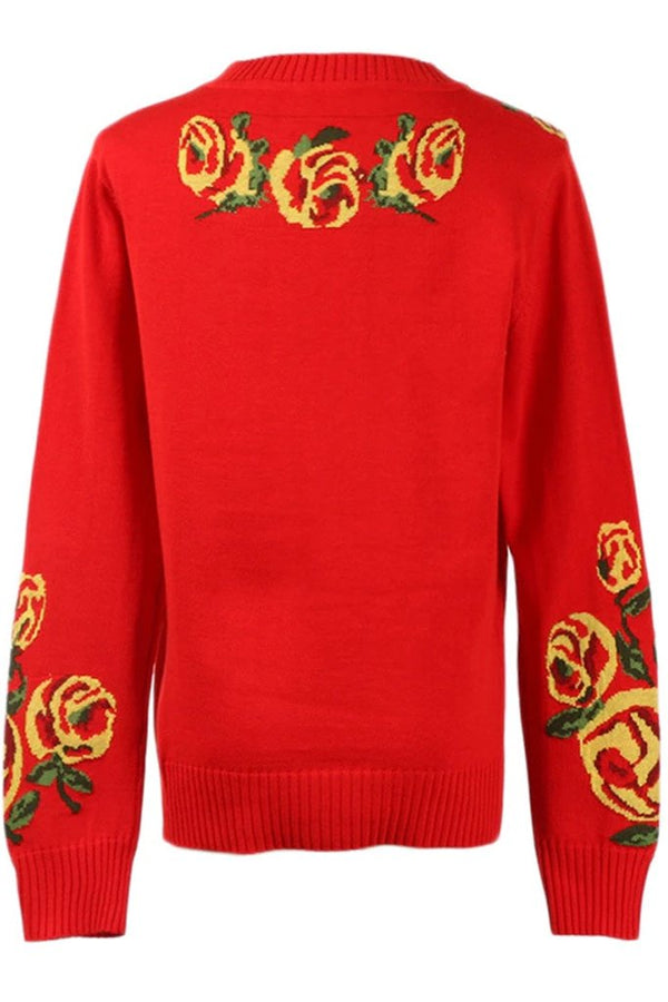 Quarda Red Coral Sweater with Tiger | Woman Clothing - Knitwear - Sweaters