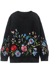 Ivita Black Floral Sweater | Woman Clothing - Knitwear - Sweaters
