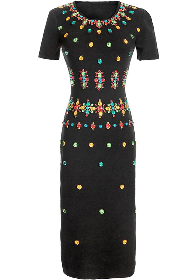 Hurley Black Evening Knit Dress with Crystals | Woman Clothing - Dresses 