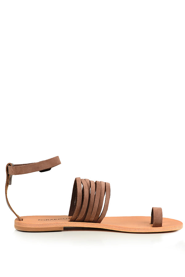 GRAECUS ASTRAEA Brown Suede Leather Sandals