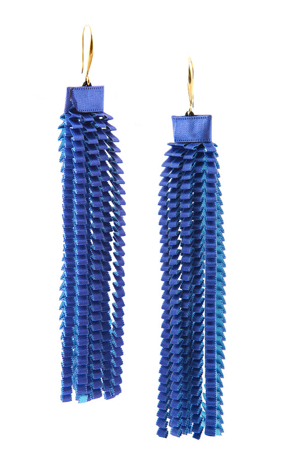 Essilp Blue Silk Earrings | Earrings Jewelry Alexandra Tsoukala