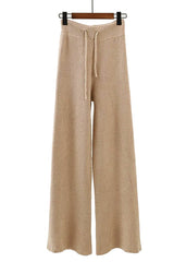 Beige Cotton Sweater and Pants Set | Knitwear Woman Clothing