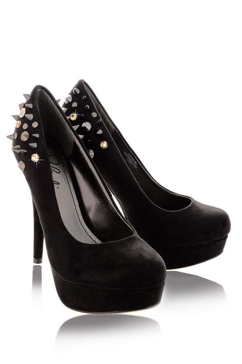 BLINK - SPIKE Black Suede Pumps - Women Shoes - Heels