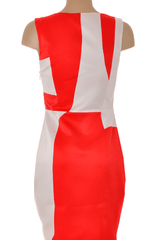 CARLOS MIELE ABSTRACT Red Patterned Silk Dress