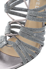 CECCONELLO ALESIA Silver Cord Heeled Sandals