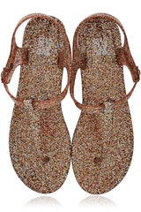 COLORS OF CALIFORNIA GLITTER Bronze T-Bar Sandals