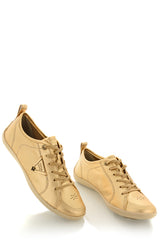 CRAVO & CANELA LOLLY Bronze Gold Leather Sneakers