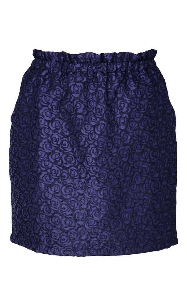 C BLOCK ROSALINE Black Purple Brocade Skirt