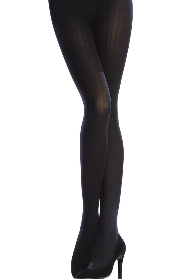 EMILIO CAVALLINI OPAQUE 3 DIMENSIONS RIBBED Tights Brown Wood