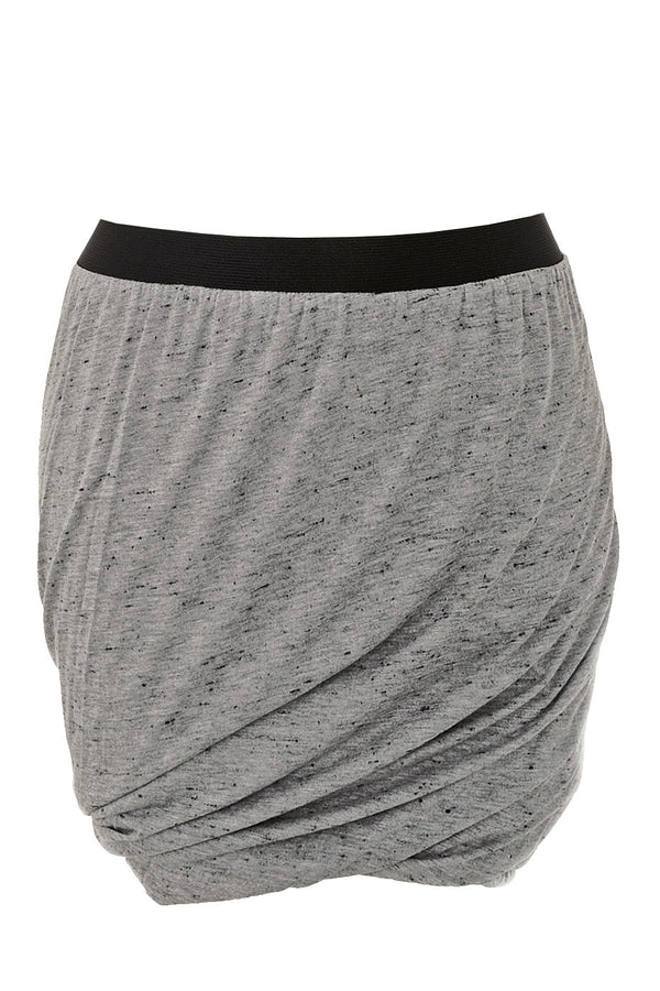 ENZA COSTA SPECKLED Jersey Doubled Grey Skirt