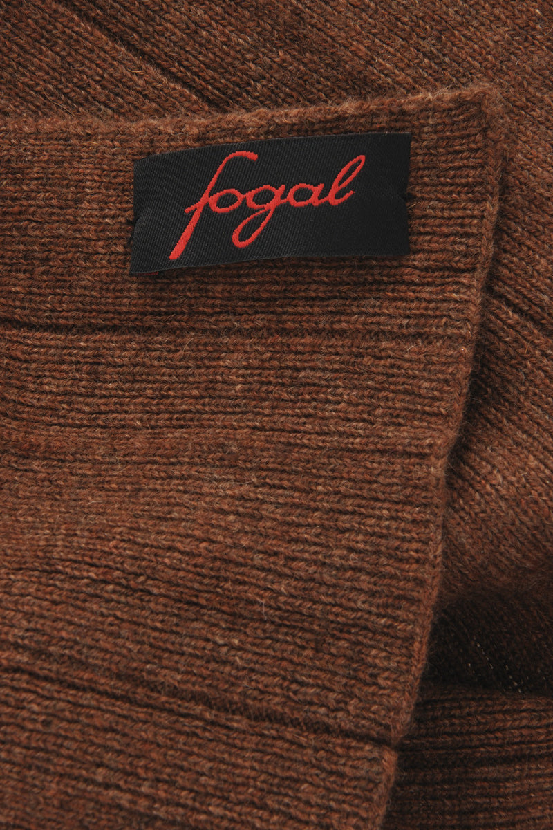 FOGAL - 484 TEMPTATION Pleated Chestnut Wool Woman Scarf