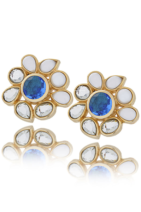 ISHARYA CRAZY Blue Flower Earrings