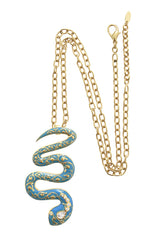 ISHARYA FIRE Blue Turquoise Serpent Pendant
