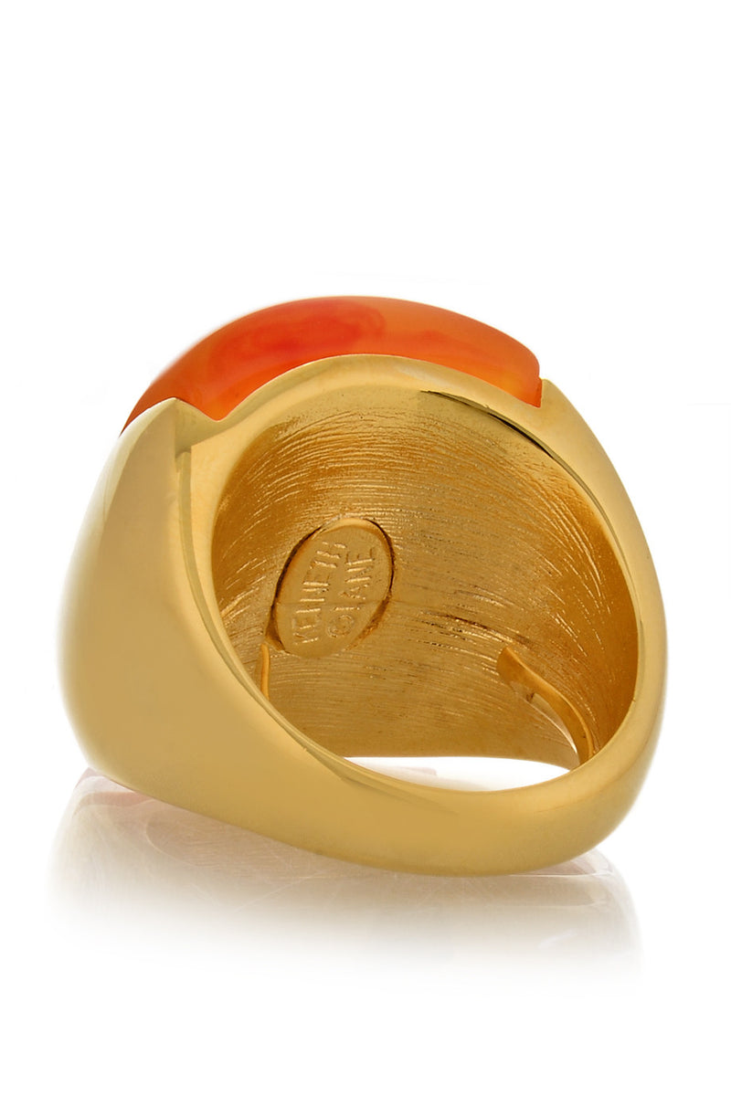 KENNETH JAY LANE LEOINE Gold Amber Ring