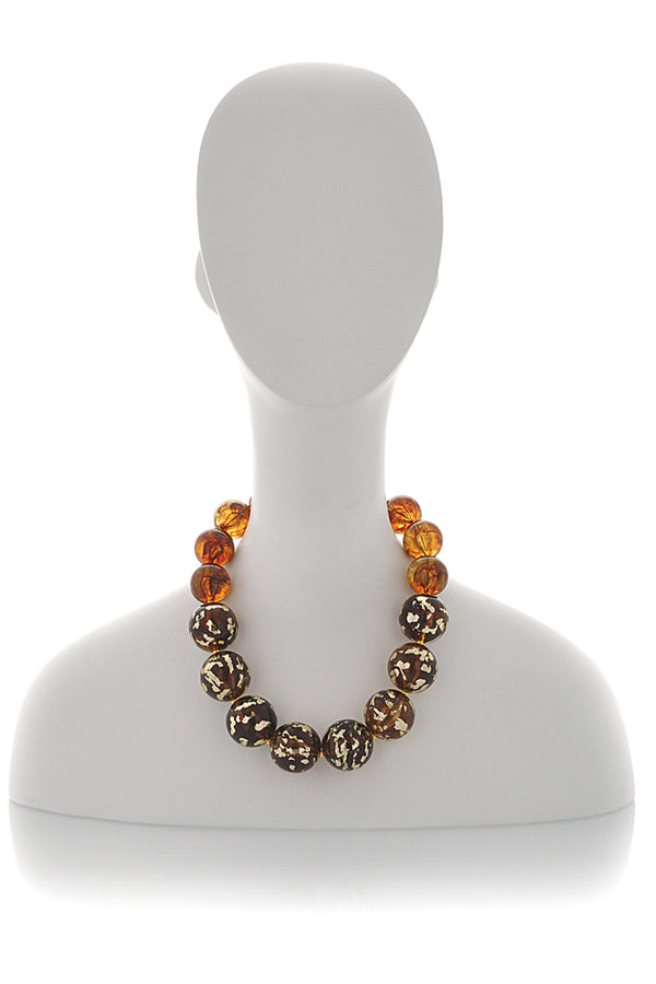 KENNETH JAY LANE TORTOISE Gold Beads Necklace