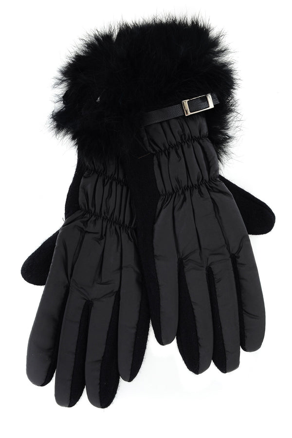 CHALET Black Fur Women Gloves