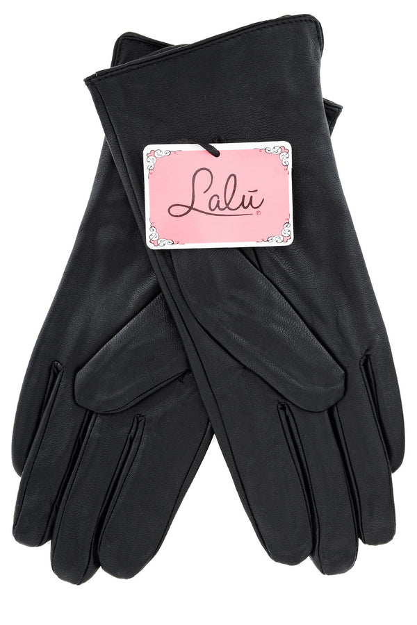 DOLORES Black Eco-Leather Women Gloves