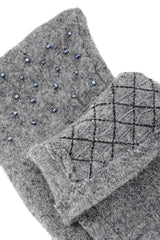 ERILIA Grey Beads Wool Women Gloves