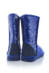 GLAMOROUS Blue Sequined Boots