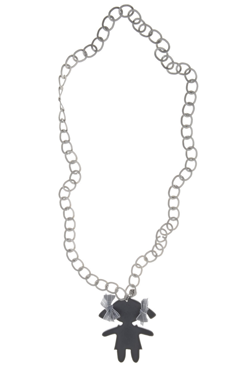 RAGAZZA Grey Silver Chain Pendant