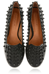SPIKES Black Leather Slipper Shoes