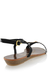 CEBRA Black Animal Print Sandals