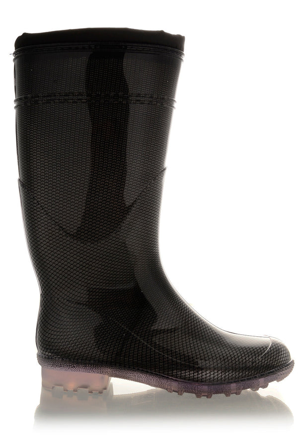 ANDES Black Lace Rubber Boots
