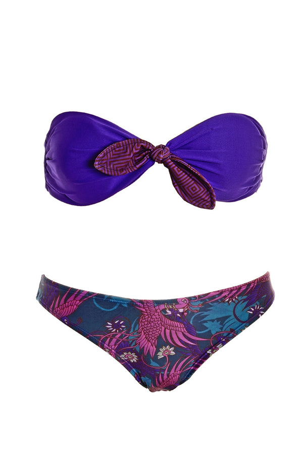 LAPANG Purple Strapless Bikini