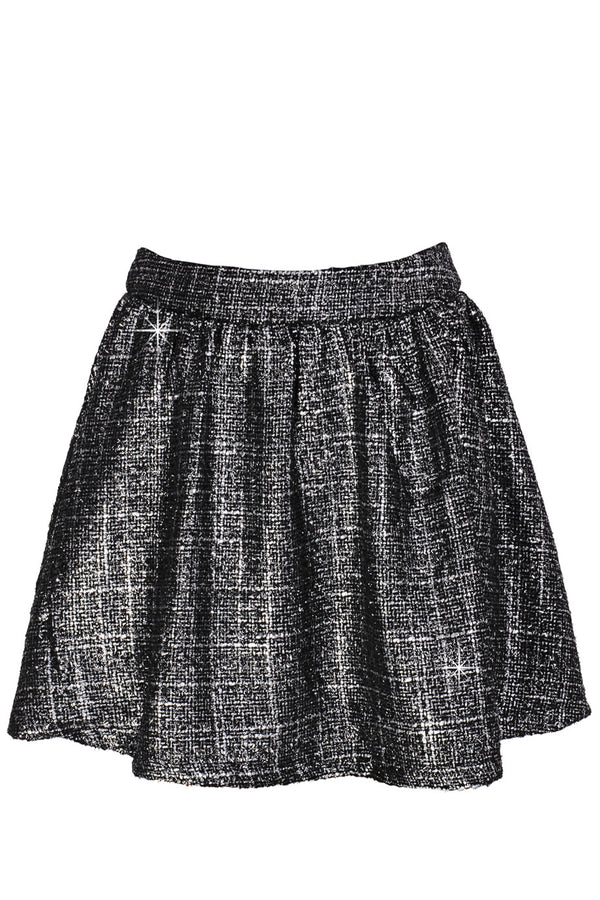 AZELIN Metallic Grey Mini Skirt