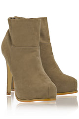 ELSA Taupe Suede Ankle Boots