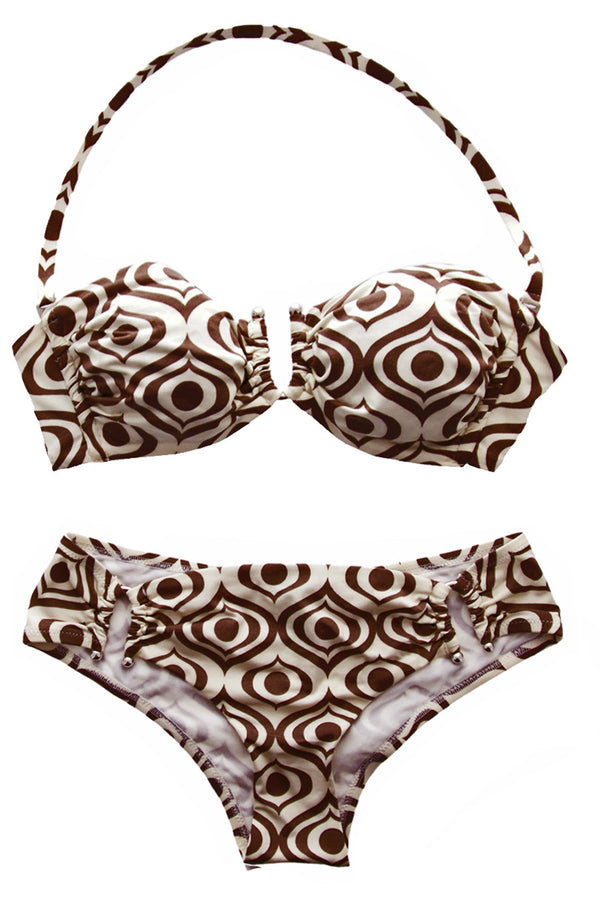 CIGNO Brown Bordeaux Bandeau Bikini