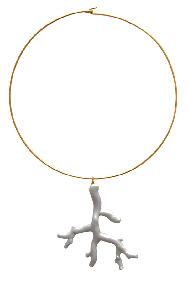KENNETH JAY LANE White Branch Necklace
