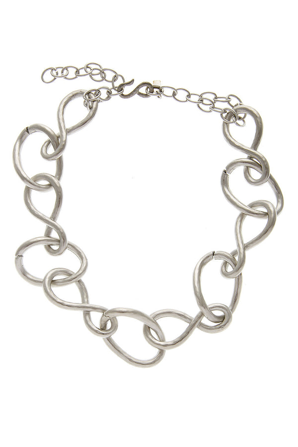 KENNETH JAY LANE SATIN Silver Chain Necklace