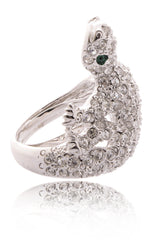 KENNETH JAY LANE LIZARD Crystal Cocktail Ring