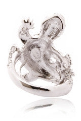 KENNETH JAY LANE LIZARD Crystal Cocktail Ring