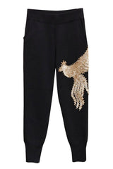 Royal Eagle Knitted Top and Pants Set with Eagle Embroidery | Woman Clothing - Knitted Sets - Diane Ford