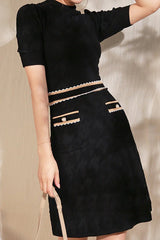 Callina Black Knit Dress | Woman Clothing - Dresses