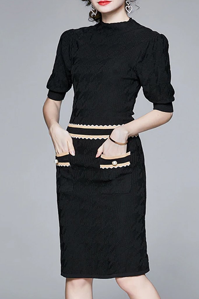 Callina Black Πλεκτό Φόρεμα | Γυναικεία Ρούχα - Φορέματα