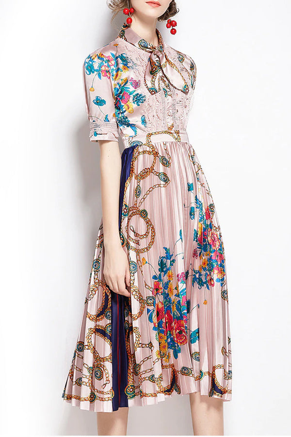Becky Pink Printed Floral Dress | Woman Clothing - Dresses - Evening Dresses