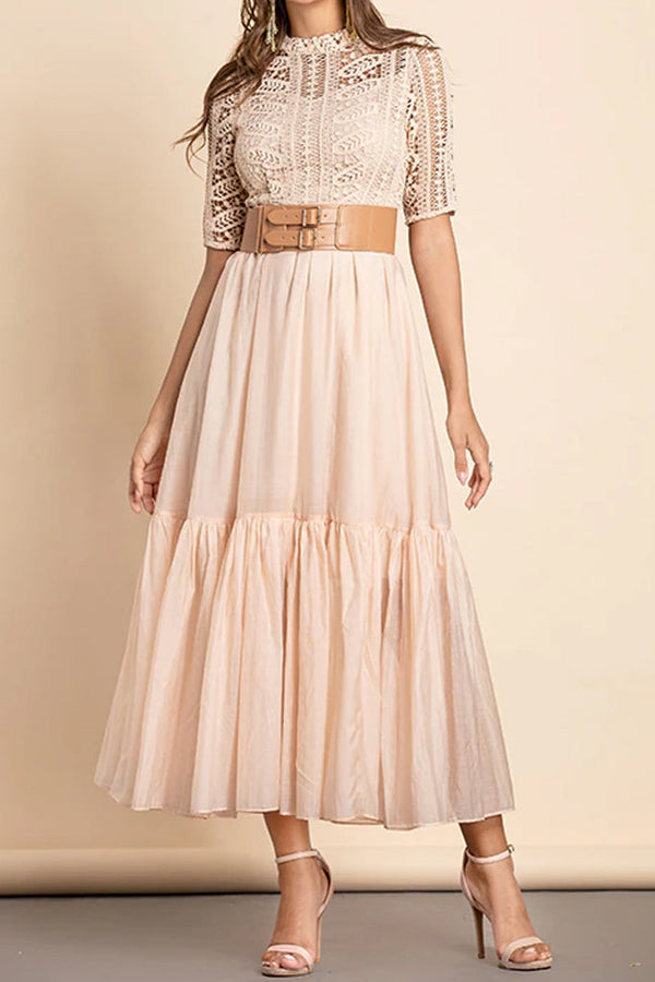 Destiny Pink Salmon Lace Dress | Woman Clothing - Dresses