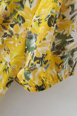 Alira Yellow Printed Floral Dress | Woman Clothing - Dresses