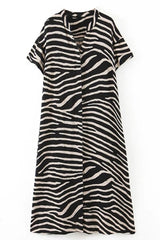 Cyra Black and White Loose Dress | Woman Clothing - Dresses