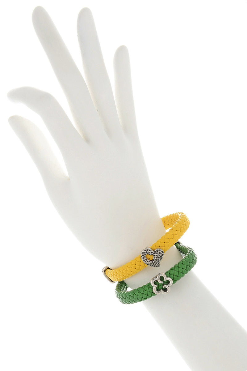ALBERTO GALLETI KIMBERLEY Yellow Green Bracelets (set of 2)