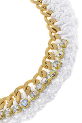 ALBERTO GALLETI - ANNELIESE White Woven Crystal Necklace - Jewelry