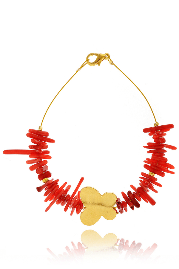 ALBERTO GALLETI - BUTTERFLY Coral Gold Bracelet - Jewelry