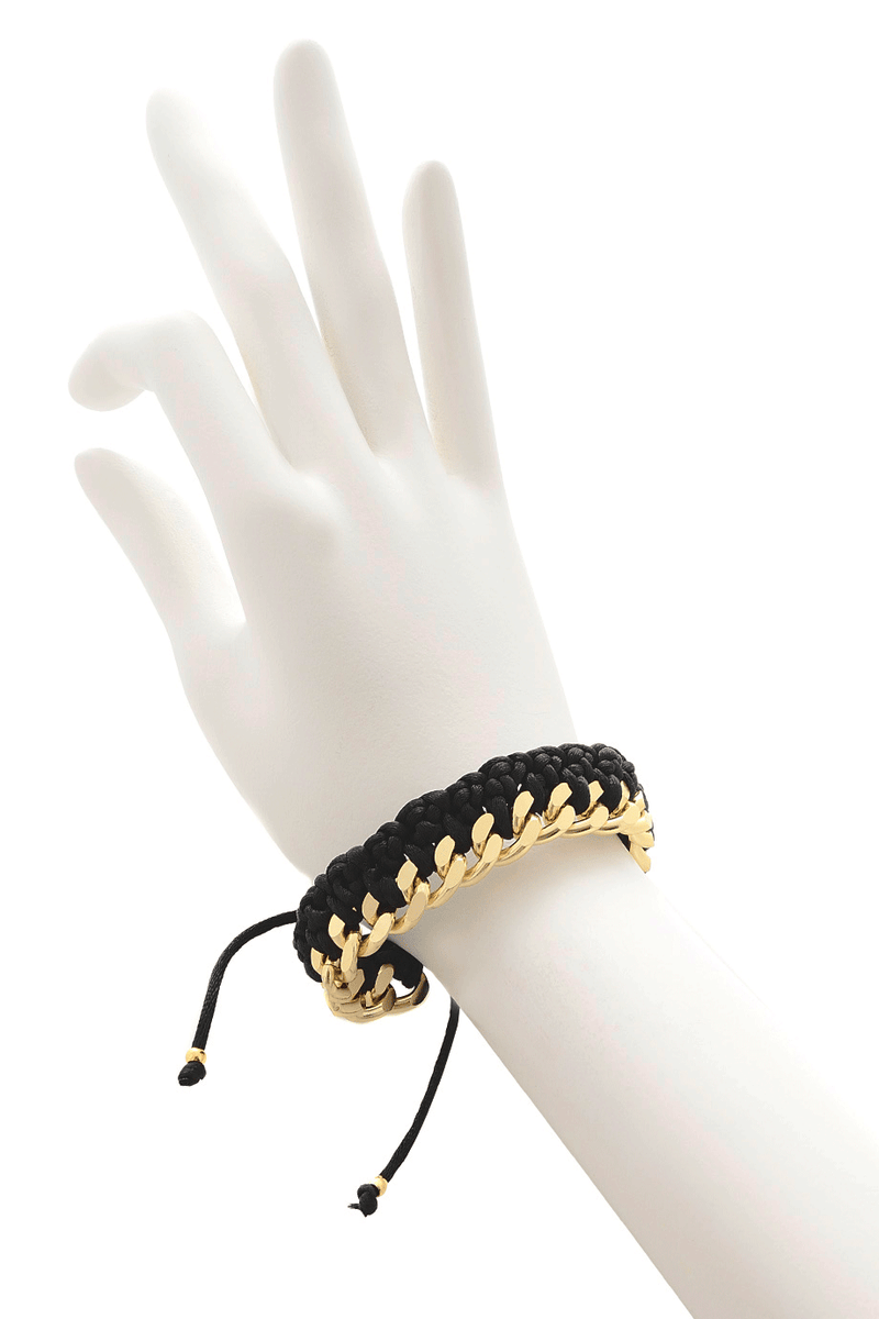 ALBERTO GALLETI CHAIN Gold Satin Woven Bracelet