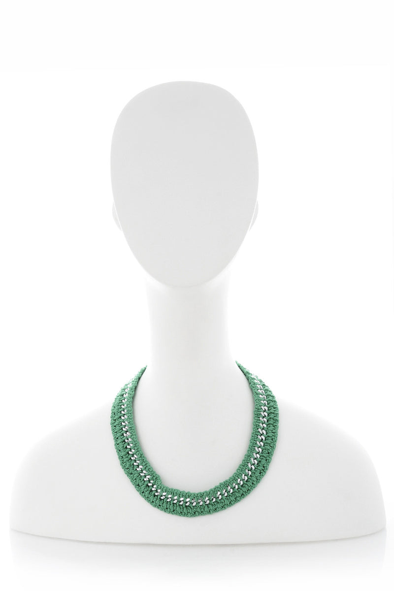 ALBERTO GALLETI ENID Green Woven Necklace