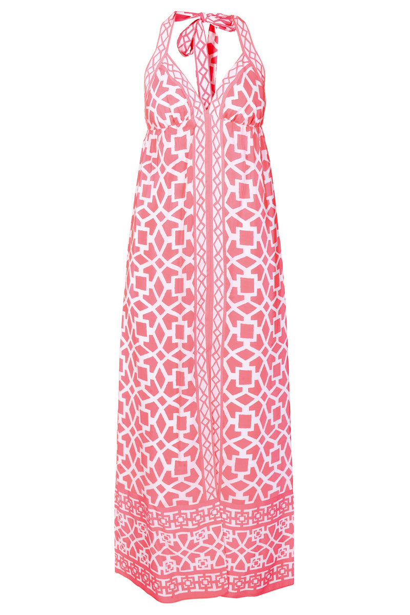 Let It Flow Maxi Dress 'Neon Coral Pink