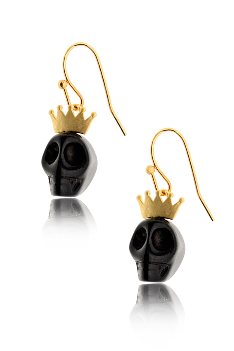 A. H. CRAWFORD BLACK KING Skull Earrings