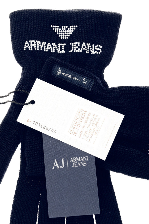 ARMANI JEANS CRYSTAL Blue Wool Women Gloves